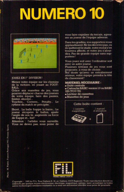 Numéro 10 Mexico 86 — box-2D-back (FR)