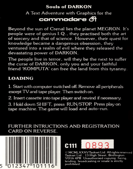 Souls Of Darkon — box-2D-back (EU)