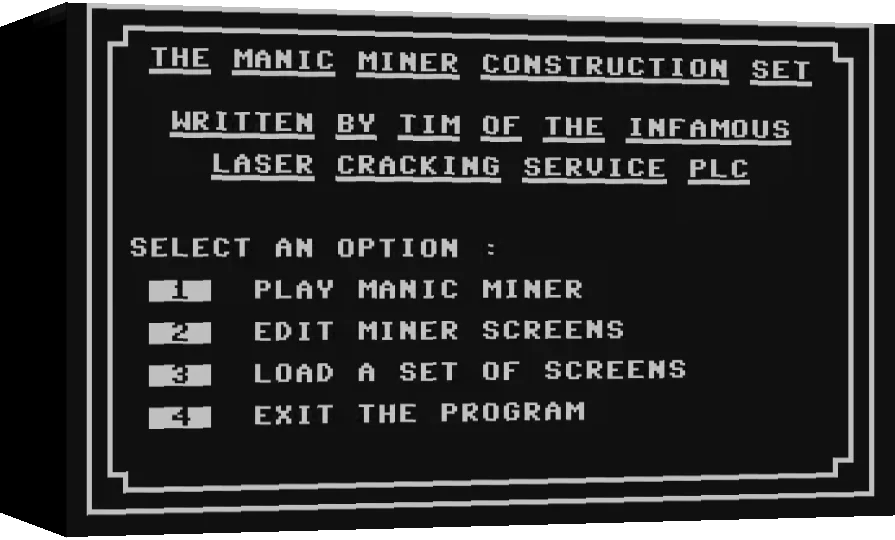 Manic Miner Construction Set — box-3D (WOR)