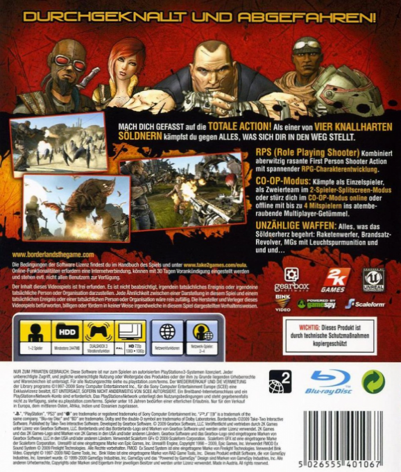 Borderlands — box-2D-back (DE)