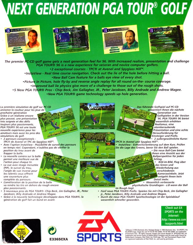 Pga Tour 96 — box-2D-back (EU)