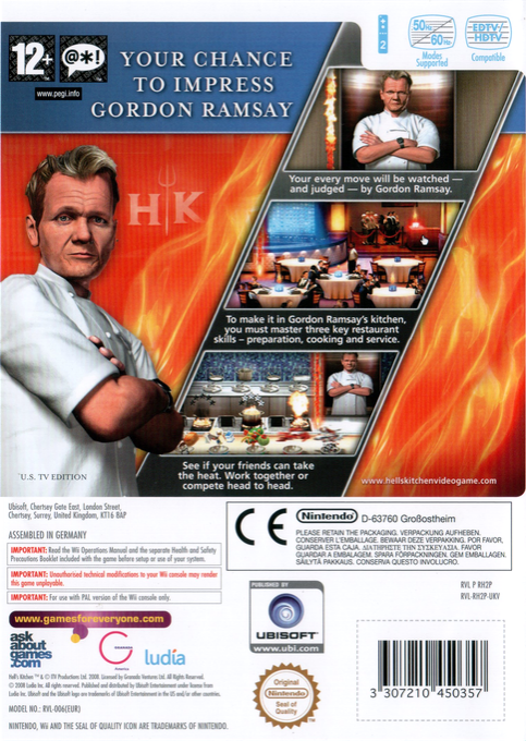 Hell's Kitchen - The Game — box-2D-back (EU)