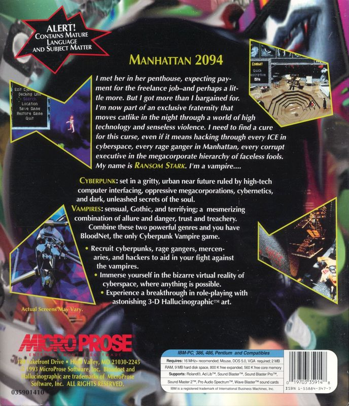 Bloodnet — box-2D-back (US)