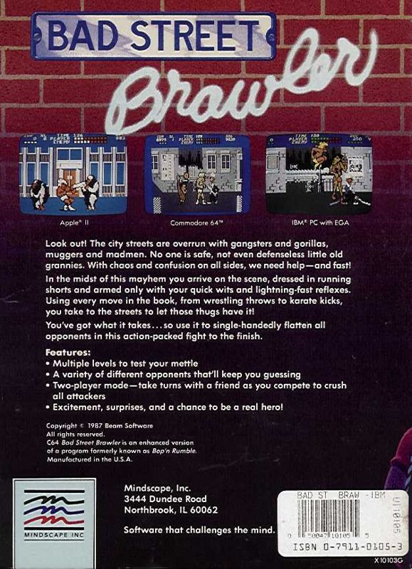 Bad Street Brawler — box-2D-back (US)