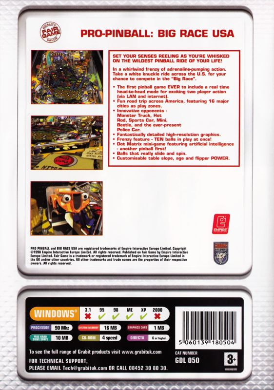 Pro Pinball - Big Race USA — box-2D-back (EU)