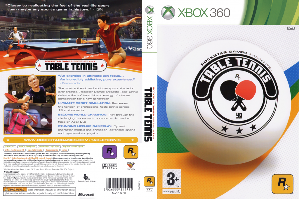 Rockstar Games Presents Table Tennis — box-texture (EU)