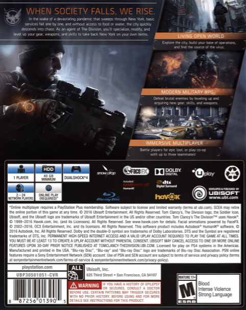 Tom Clancy's The Division — box-2D-back (US)
