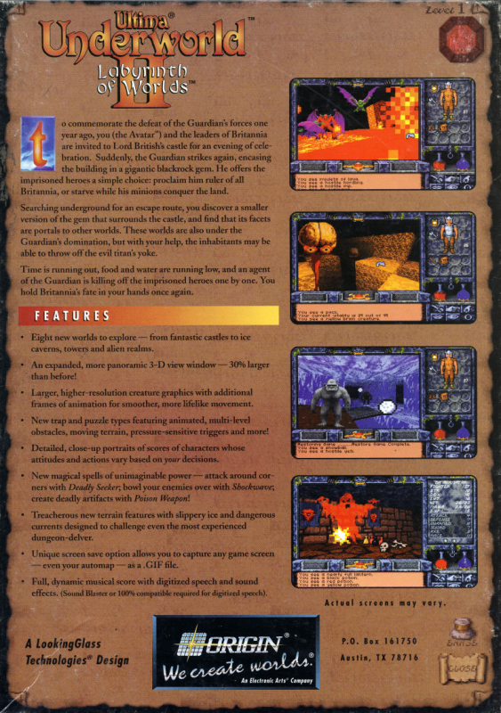 Ultima Underworld 2 - Labyrinth Of Worlds — box-2D-back (US)