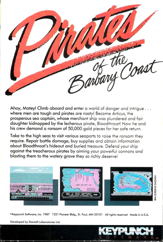 Pirates Of The Barbary Coast — box-2D-back (US)
