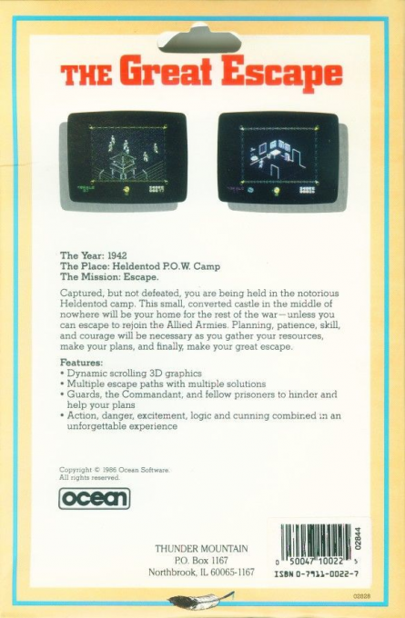 Great Escape, The — box-2D-back (US)