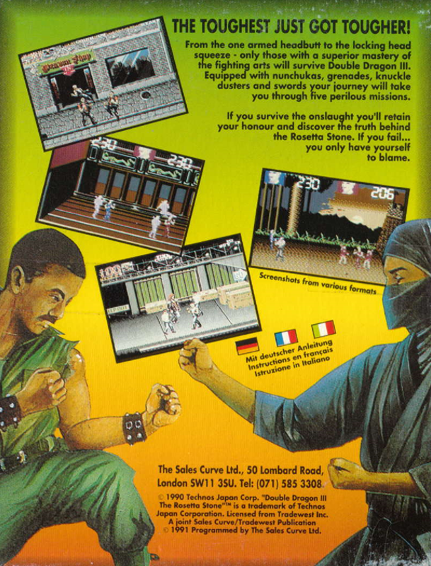 Double Dragon 3 - The Rosetta Stone — box-2D-back (EU)