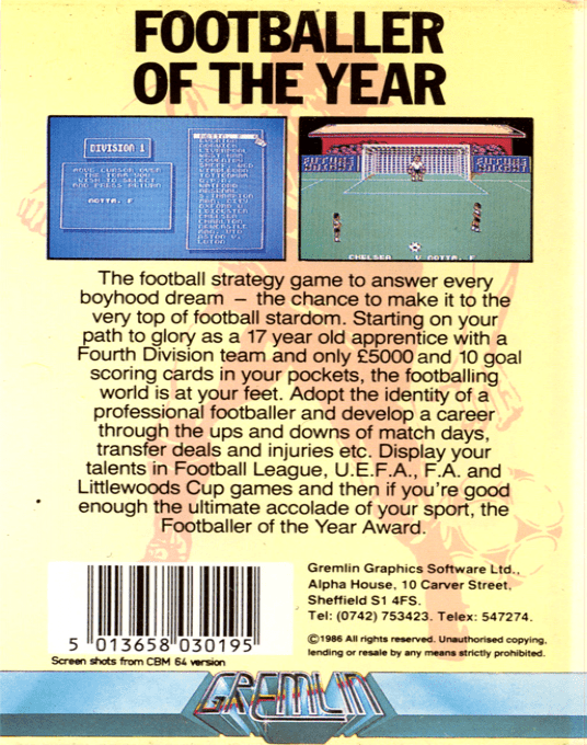 Footballer Of The Year — box-2D-back (EU)