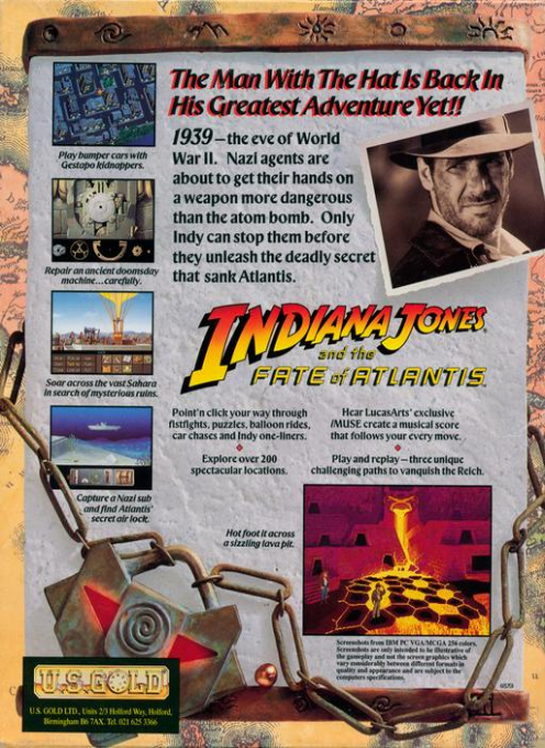 Indiana Jones and the Fate of Atlantis - A Graphic Adventure — box-2D-back (EU)