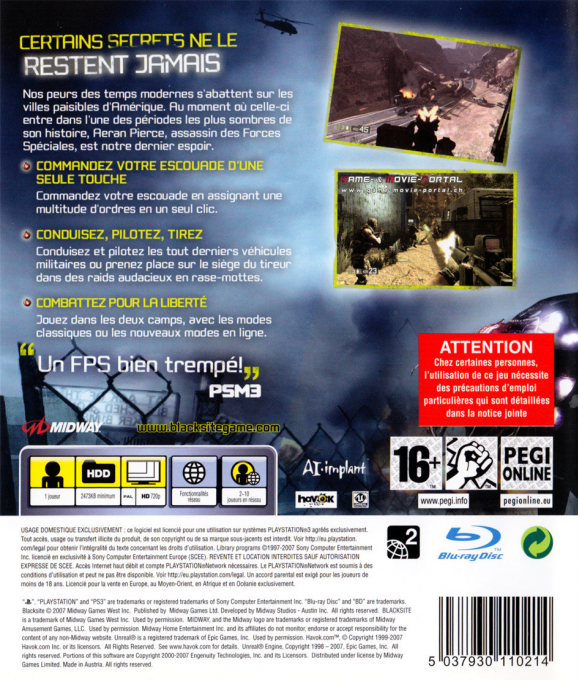 BlackSite - Area 51 — box-2D-back (FR)
