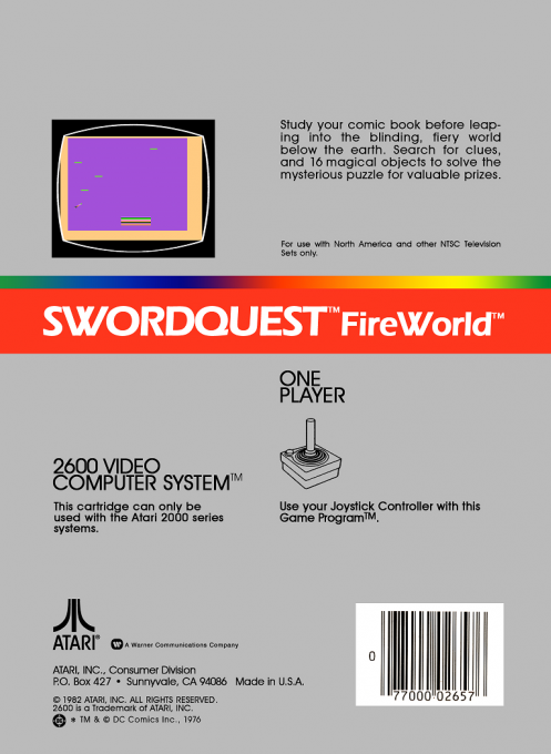 Swordquest - Fireworld — box-2D-back (US)