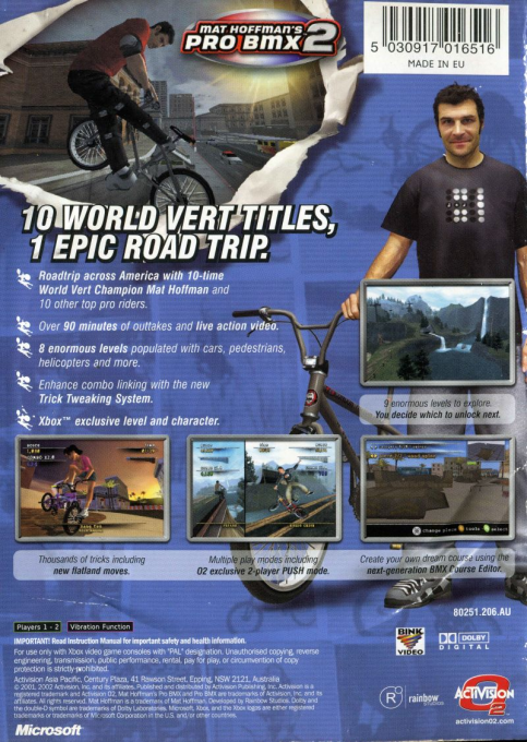 Mat Hoffman's Pro BMX 2 — box-2D-back (AU)