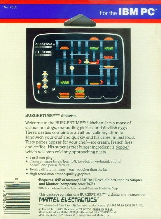 Burgertime — box-2D-back (US)