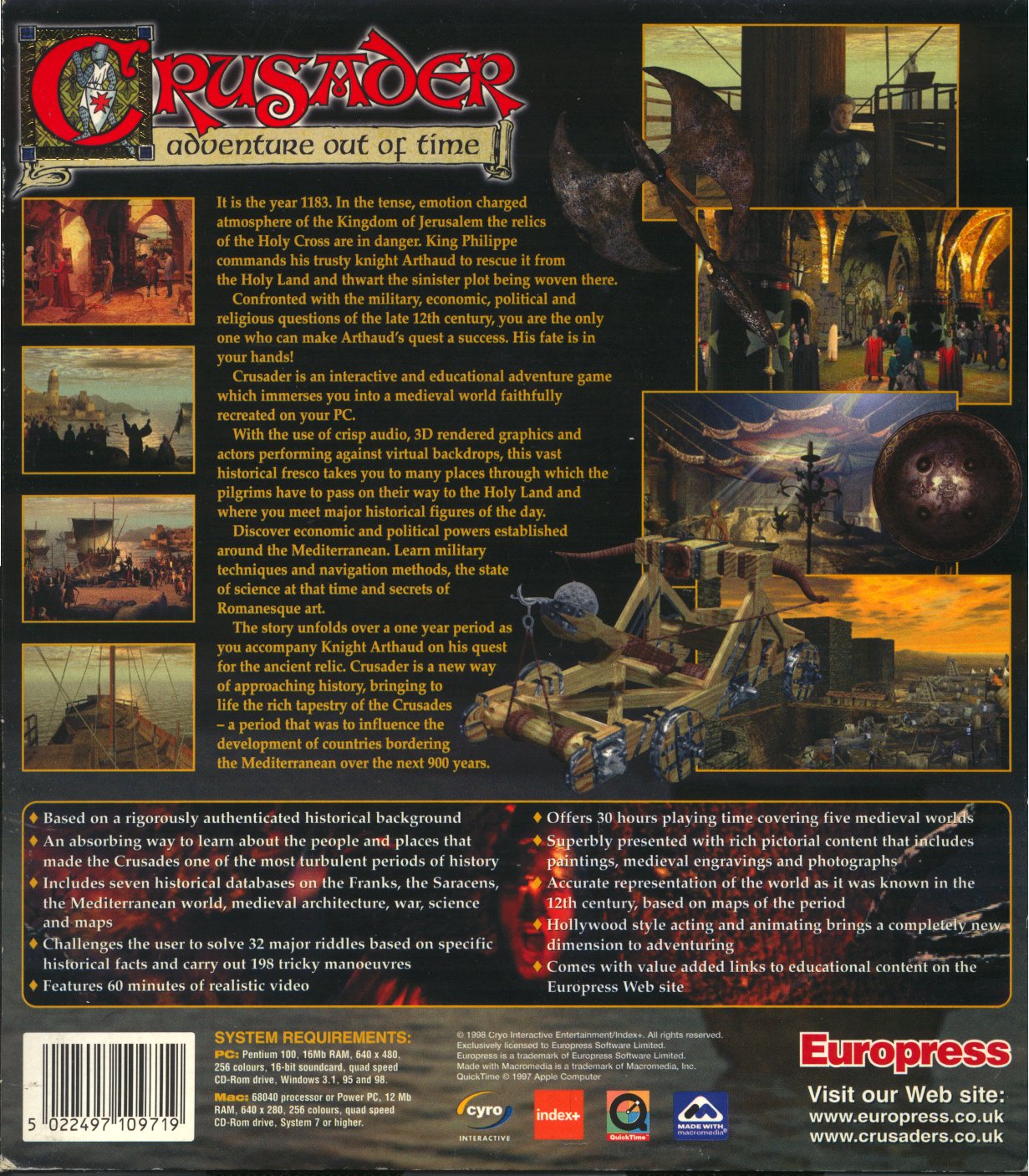 Crusader: Adventure Out of Time — box-2D-back (UK)