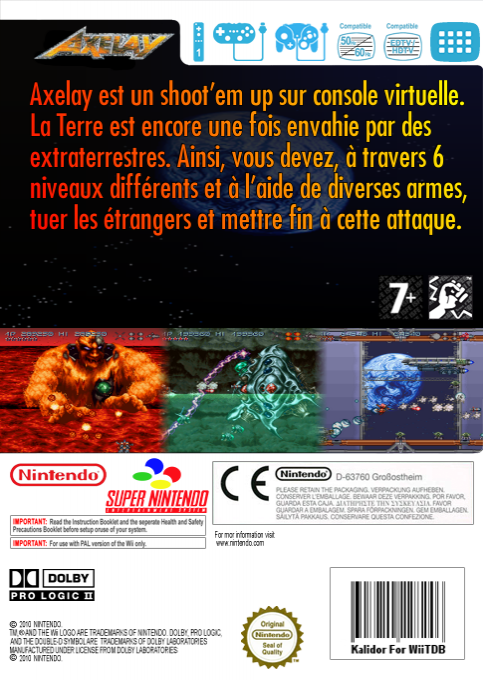 Axelay — box-2D-back (FR)
