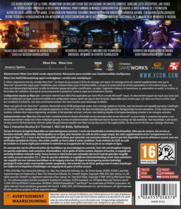 XCOM 2 — box-2D-back (EU)