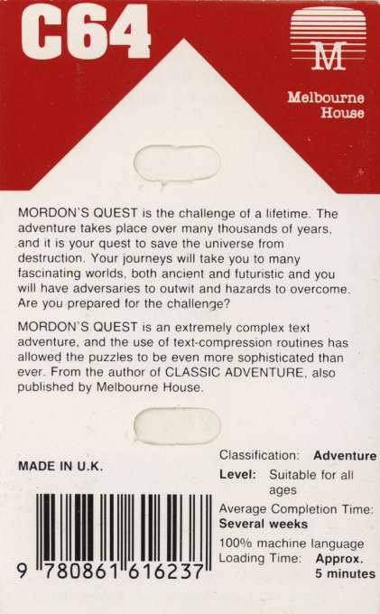 Mordon's Quest — box-2D-back (EU)