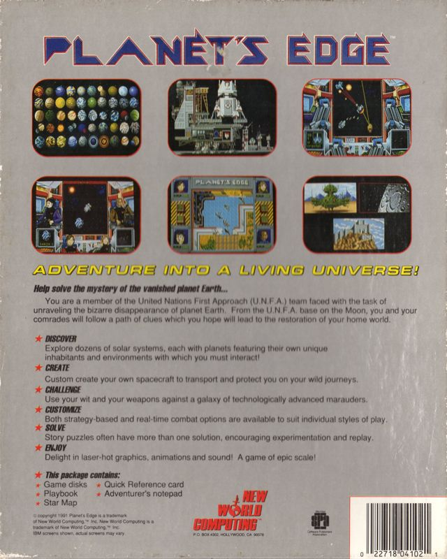 Planet's Edge - The Point Of No Return — box-2D-back (US)