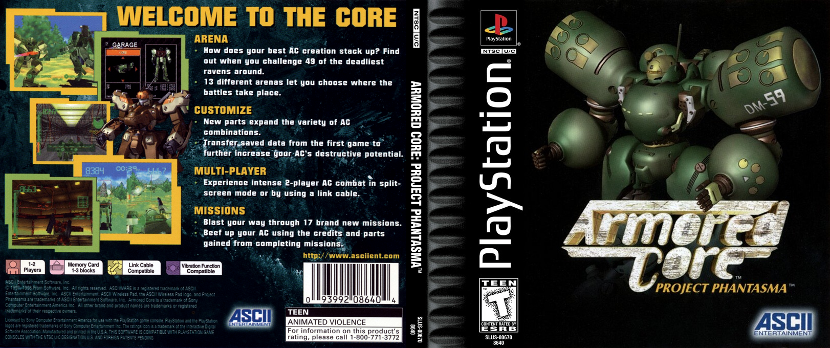 Armored Core - Project Phantasma — box-texture (US)