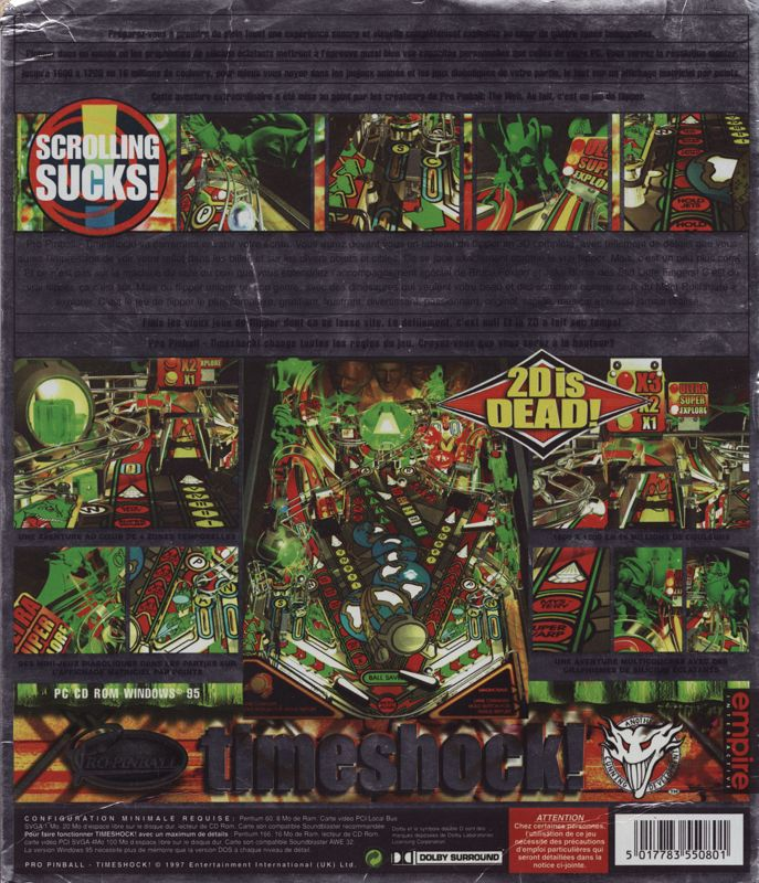Pro Pinball - Timeshock! — box-2D-back (FR)