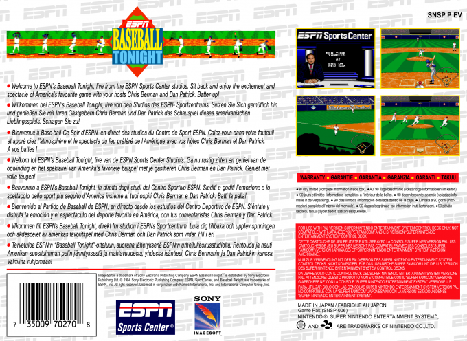 ESPN Baseball Tonight — box-2D-back (EU)