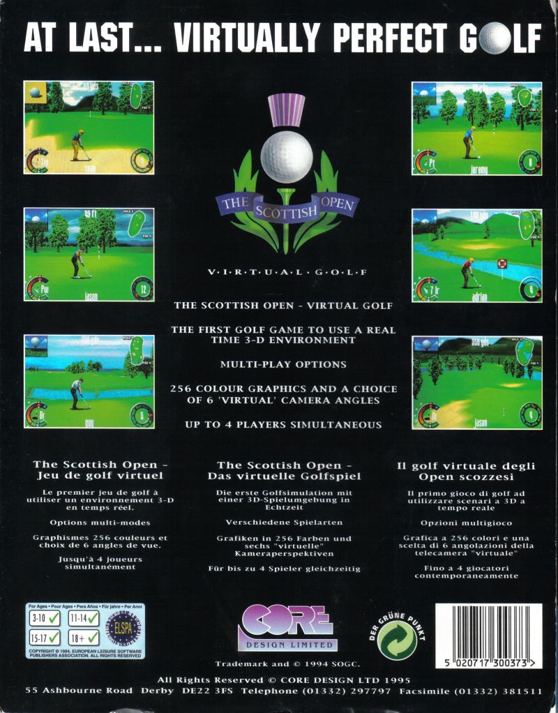Scottish Open, The - Virtual Golf — box-2D-back (UK)