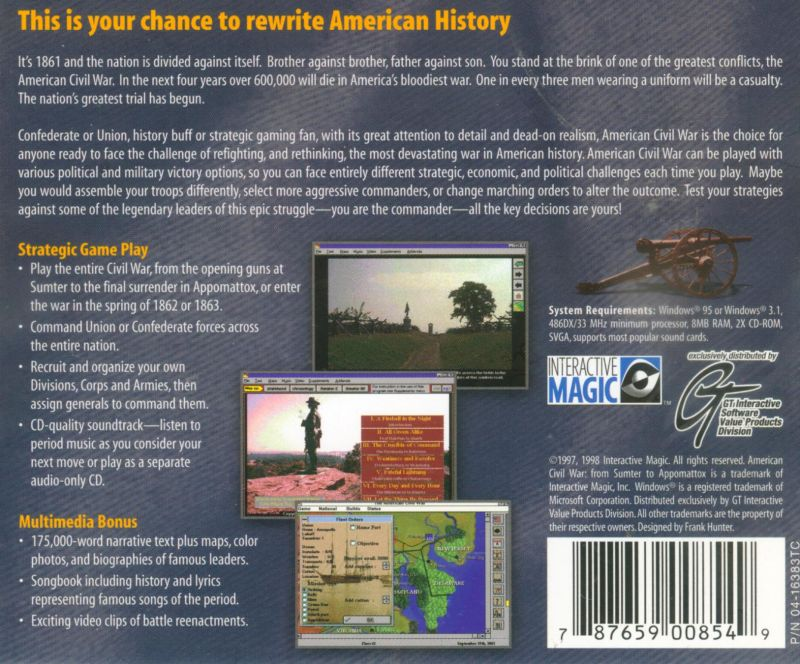 American Civil War: From Sumter to Appomattox — box-2D-back (CUS)