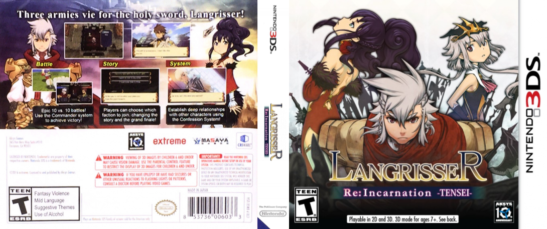 Langrisser Re - Incarnation -tensei- — box-texture (US)