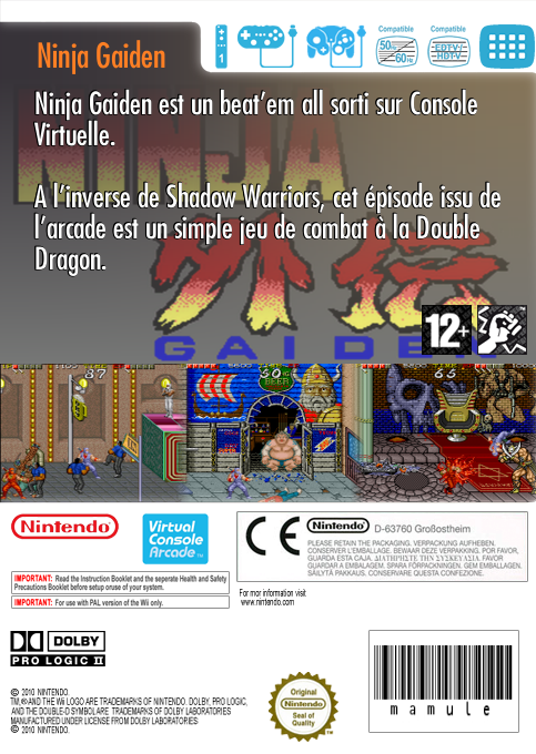 Ninja Gaiden — box-2D-back (FR)