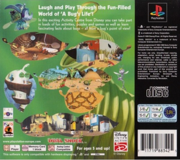 Disney-Pixar A Bug's Life - Disney's Activity Centre — box-2D-back (EU)