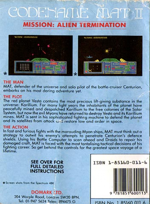 Codename Mat 2 — box-2D-back (EU)
