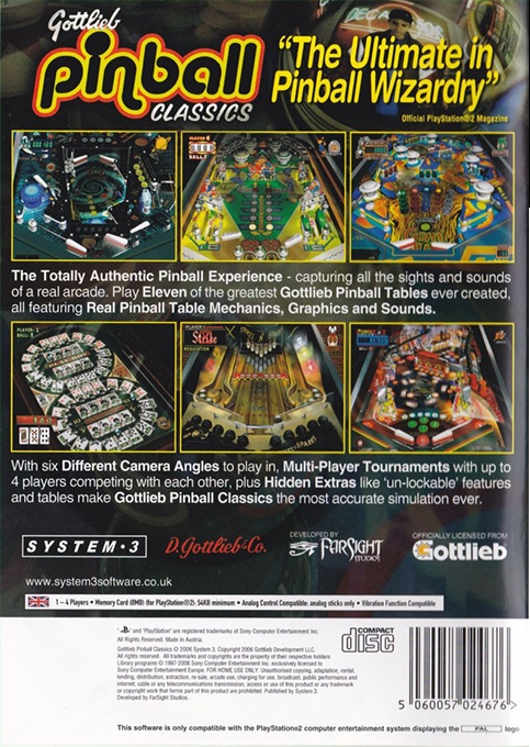 Gottlieb Pinball Classics — box-2D-back (EU)