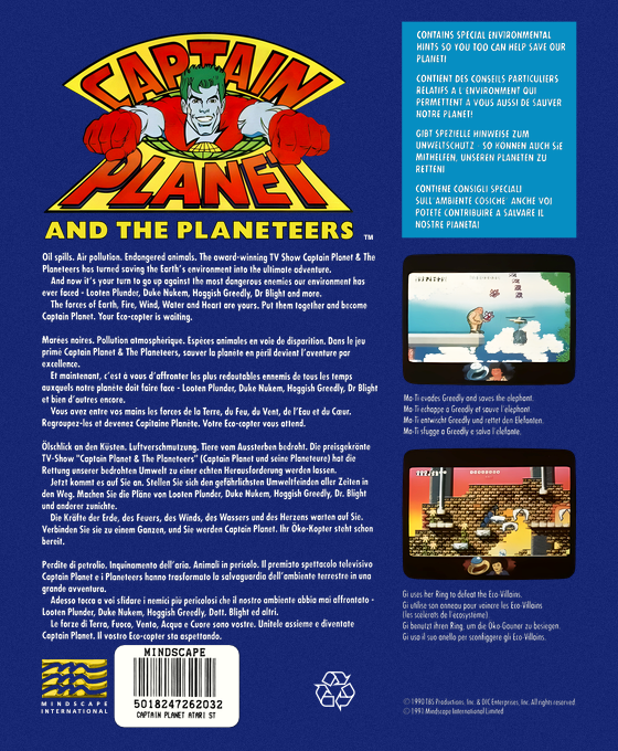 Captain Planet And The Planeteers — box-2D-back (EU)