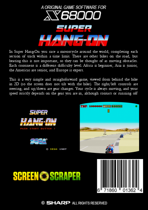 Super Hang-on — box-2D-back (SS)