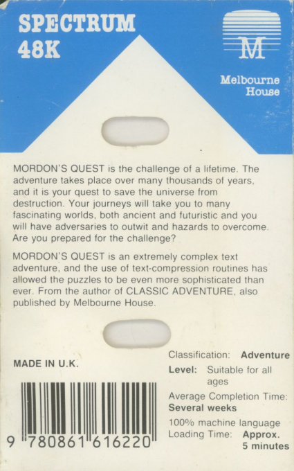 Mordon's Quest — box-2D-back (EU)