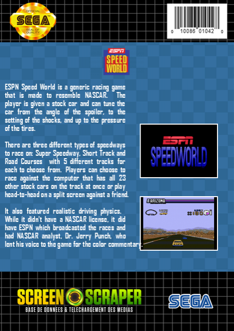 Espn Speedworld — box-2D-back (SS)