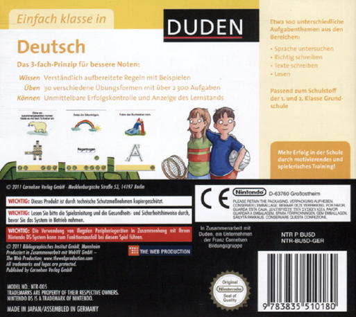 Duden: Einfach Klasse in Deutsch - 1./2. Klasse — box-2D-back (DE)