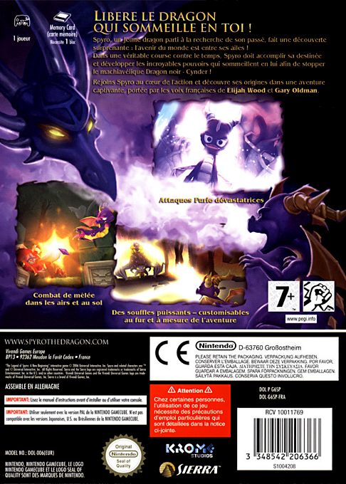 Legend of Spyro, The - A New Beginning — box-2D-back (FR)