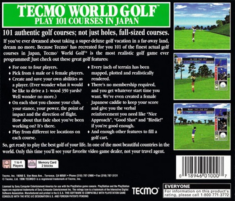 Perfect Golf, The — box-2D-back (US)