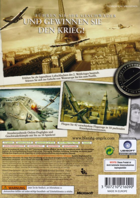 Blazing Angels - Squadrons of WWII — box-2D-back (DE)
