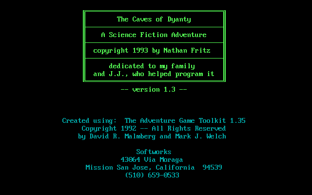 Caves Of Dyanty, The box art