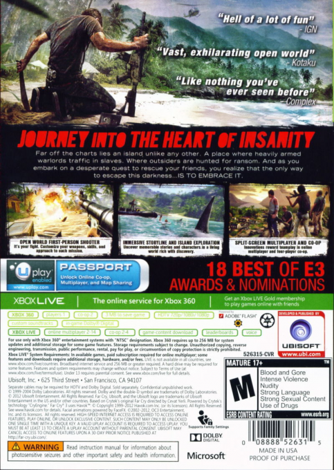 Far Cry 3 — box-2D-back (US)