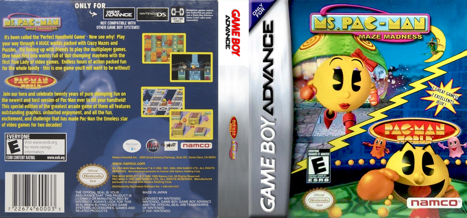 2 Great Games! - Pac-man World + Ms. Pac-man - Maze Madness — box-texture (US)