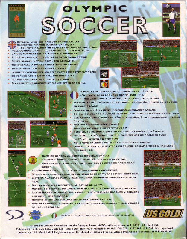Olympic Soccer — box-2D-back (EU)