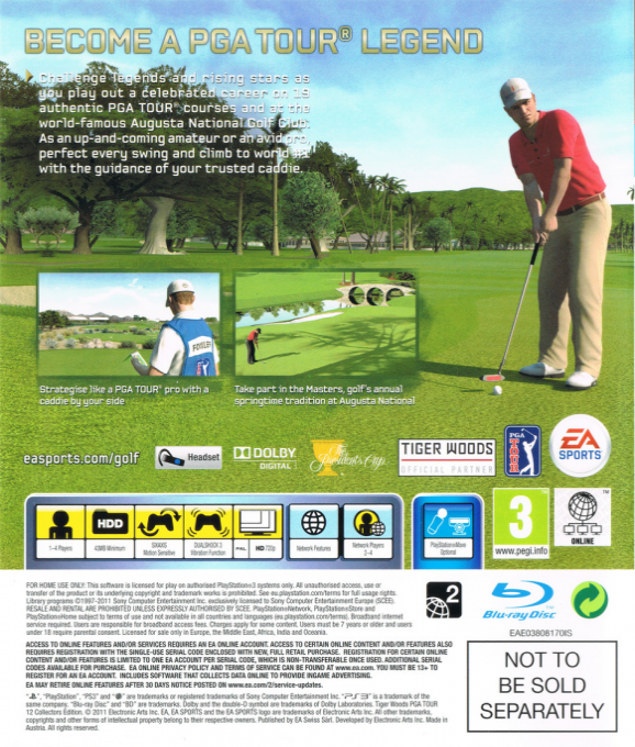 Tiger Woods PGA Tour 12 — box-2D-back (EU)