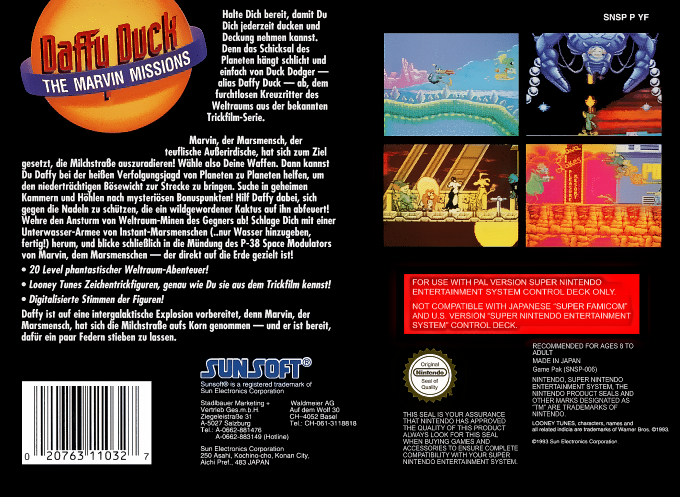 Daffy Duck - The Marvin Missions — box-2D-back (DE)
